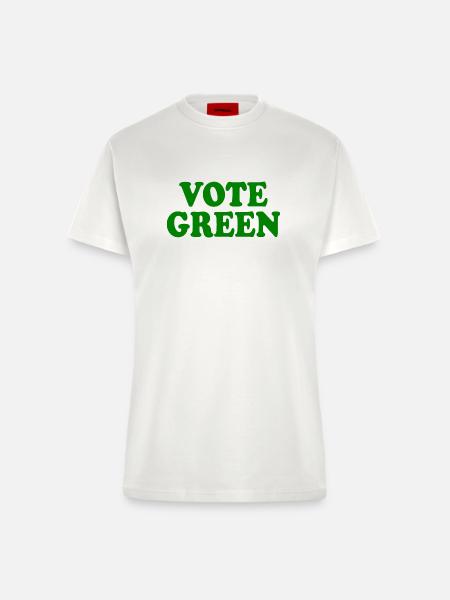 Vote green - Fitted T-Shirt - made by SPREAD - OFF WHITE
