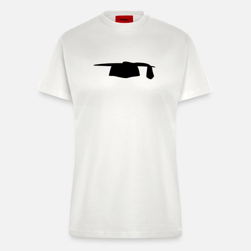 Square academic cap - Fitted T-Shirt - made by SPREAD - OFF WHITE