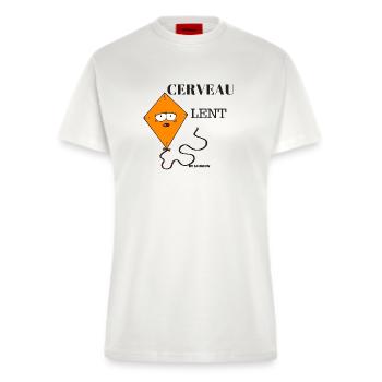 CERVEAU LENT - T-shirt bio slim fit fabriqué en UE - OFF WHITE - Devant