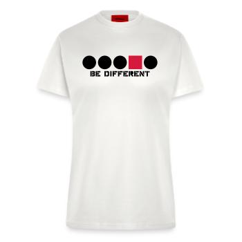 Forme circulaire rectangle Anders bords angulaire - T-shirt bio slim fit fabriqué en UE - OFF WHITE - Devant
