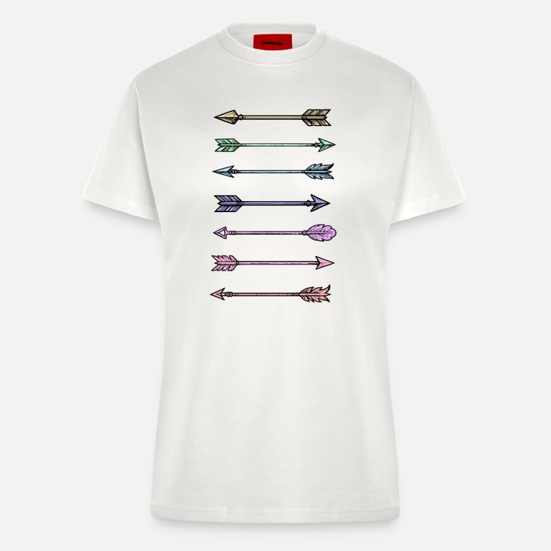 Conception de flèches colorées - T-shirt bio slim fit fabriqué en UE - OFF WHITE