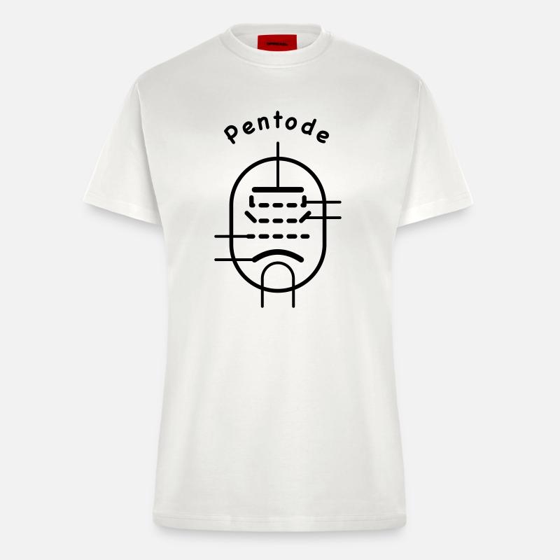 Vakuumröhren-Symbol Pentode - Fitted T-Shirt - made by SPREAD - OFF WHITE