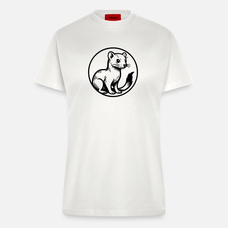 Frettchen - Fitted T-Shirt - made by SPREAD - OFF WHITE
