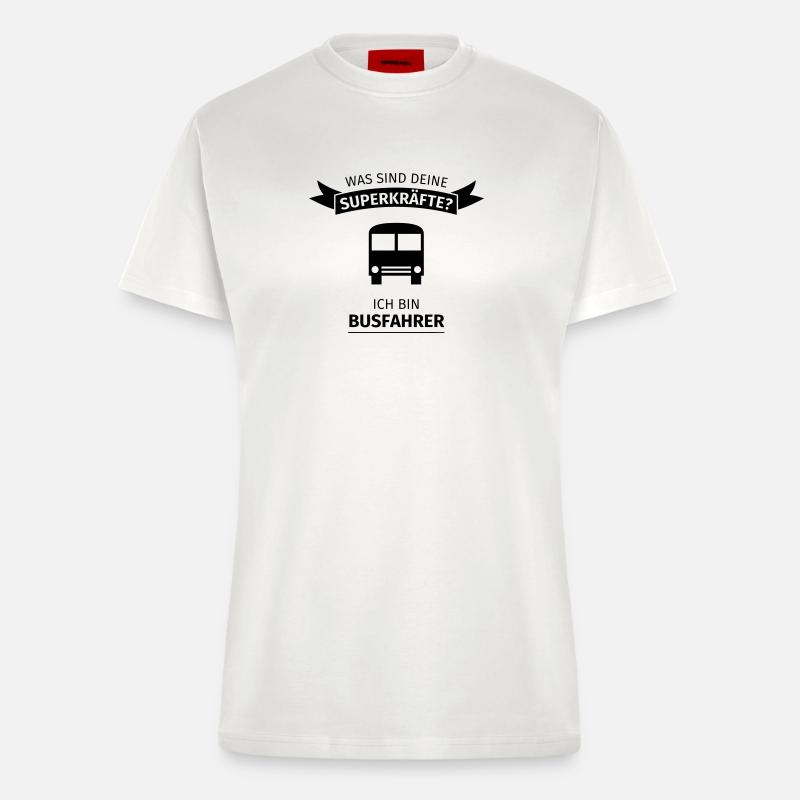 Busfahrer - Was sind deine Superkräfte - Fitted T-Shirt - made by SPREAD - OFF WHITE