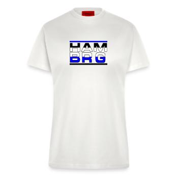 Hamburg , Tradition , Fußball, HAM BRG (25) - Fitted T-Shirt - made by SPREAD - OFF WHITE - Vorne