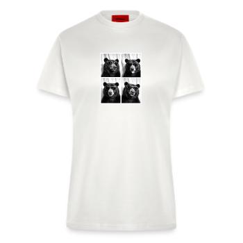 Lustiger Bär Fotoautomat Session Retro Vintage Schwarz - Fitted T-Shirt - made by SPREAD - OFF WHITE - Vorne