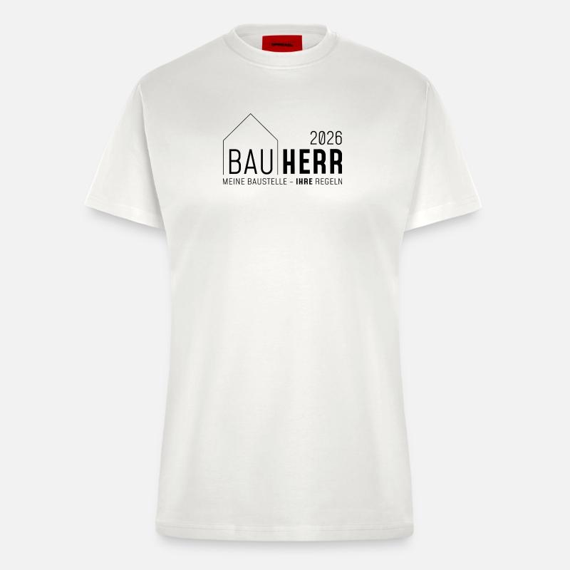 Builder 2026 - My construction site YOUR rules - Fitted T-Shirt - made by SPREAD - OFF WHITE