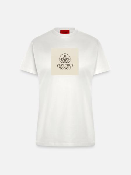 Achtsamkeit und Inneres Gleichgewicht - Fitted T-Shirt - made by SPREAD - OFF WHITE