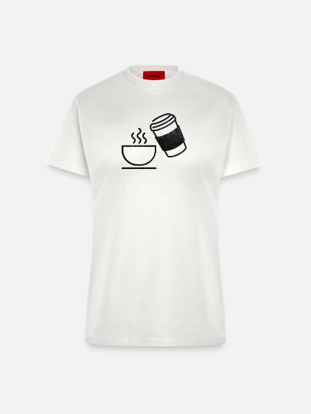 Kaffee - Fitted T-Shirt - made by SPREAD - OFF WHITE