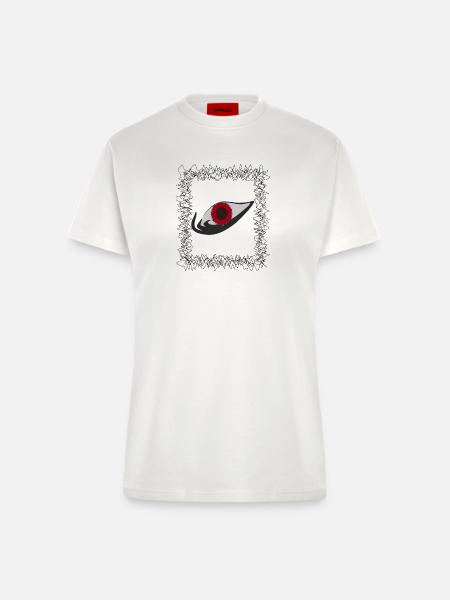 Das Auge - Fitted T-Shirt - made by SPREAD - OFF WHITE