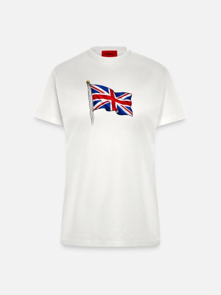 Großbritannien England Fahne - Fitted T-Shirt - made by SPREAD - OFF WHITE