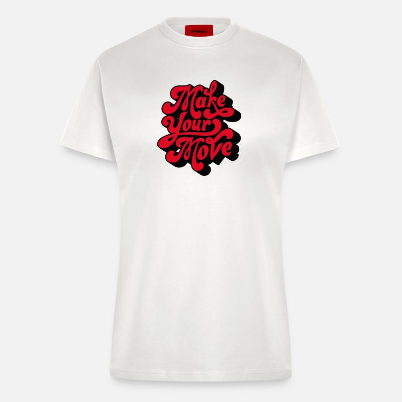 Make Your Love Retro Script - Fitted T-Shirt - made by SPREAD - OFF WHITE