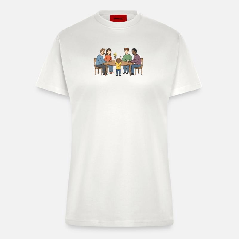 Collective idea around a table - Fitted T-Shirt - made by SPREAD - OFF WHITE