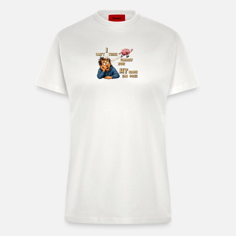 Thinking Offline - My Brain Has Quit - Fitted T-Shirt - made by SPREAD - OFF WHITE