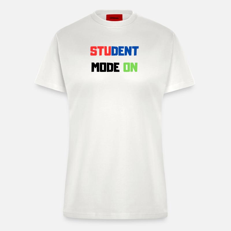 Funny Student – Student Mode ON - Fitted T-Shirt - made by SPREAD - OFF WHITE