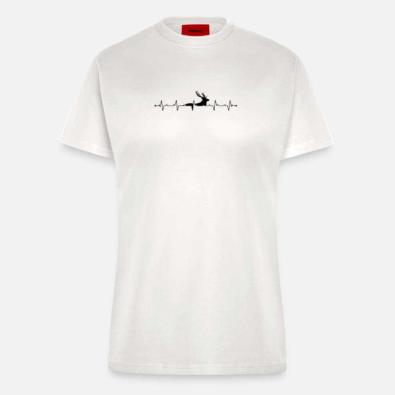 Herzschlag-Hirsch - Fitted T-Shirt - made by SPREAD - OFF WHITE