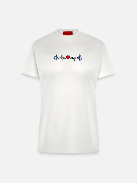 Herzfrequenz-Cardio für die Provinz Friesland - Fitted T-Shirt - made by SPREAD - OFF WHITE