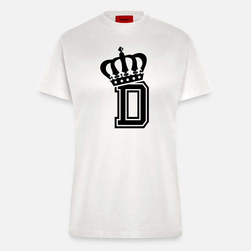 Letter D - Fitted T-Shirt - made by SPREAD - OFF WHITE