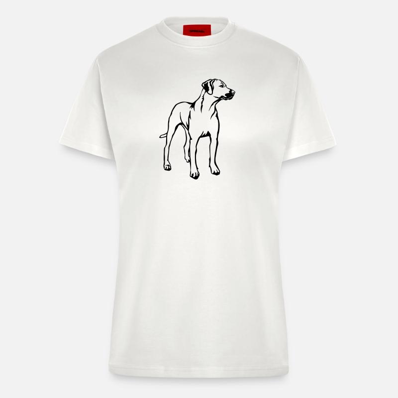 Rhodesian Ridgeback - T-shirt bio slim fit fabriqué en UE - OFF WHITE
