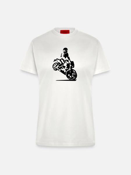 Motorrad stunt - Fitted T-Shirt - made by SPREAD - OFF WHITE
