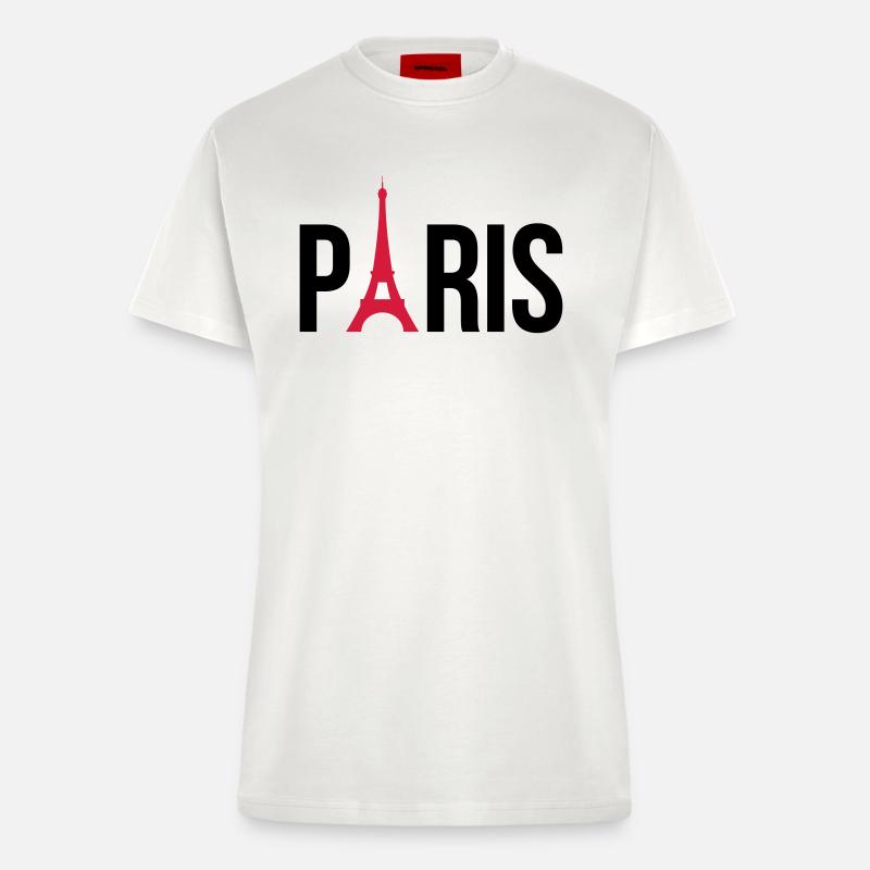 I love Paris, Paris mit Eifelturm - Fitted T-Shirt - made by SPREAD - OFF WHITE