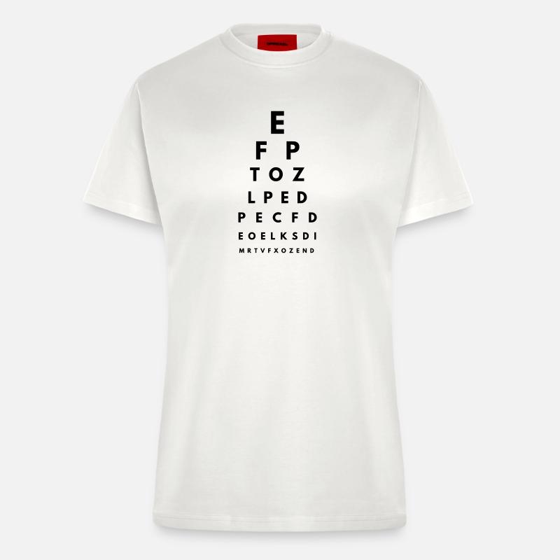 Sehtest 2 - Fitted T-Shirt - made by SPREAD - OFF WHITE