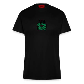 frosch_100 - Fitted T-Shirt - made by SPREAD - SOLID BLACK - Vorne