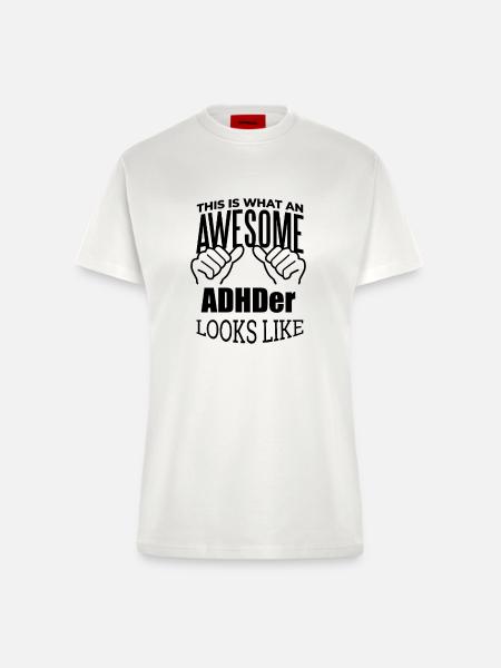 ADHS ADHS ADHS ADHS - Fitted T-Shirt - made by SPREAD - OFF WHITE