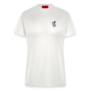 Hase bestickt - Fitted T-Shirt - made by SPREAD - OFF WHITE - Vorne