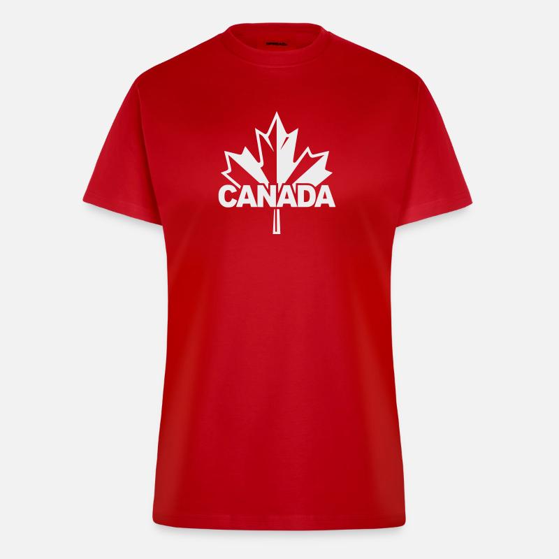 Canada Maple Leaf Logo - Fitted T-Shirt - made by SPREAD - red