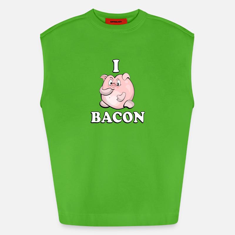 Bacon Pig - Heavyweight Oversized Organic Tank Top Made in EU - Apple Neon