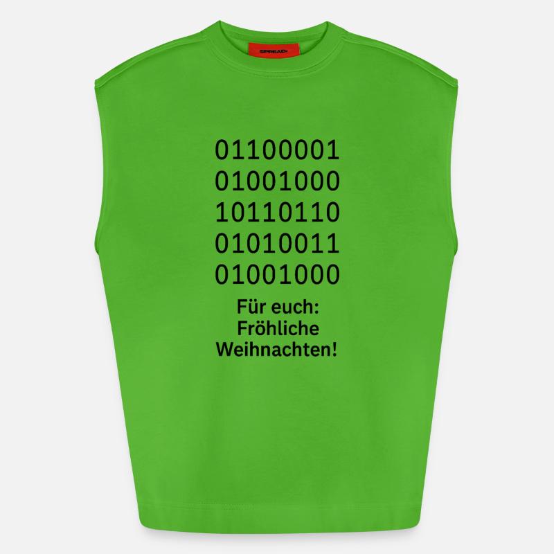 Binary Code Weihnachtszauber - Heavyweight Oversized Organic Tank Top Made in EU - Apple Neon