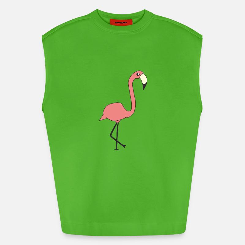 Flamingo - Heavyweight Oversized Organic Tank Top Made in EU - Apple Neon