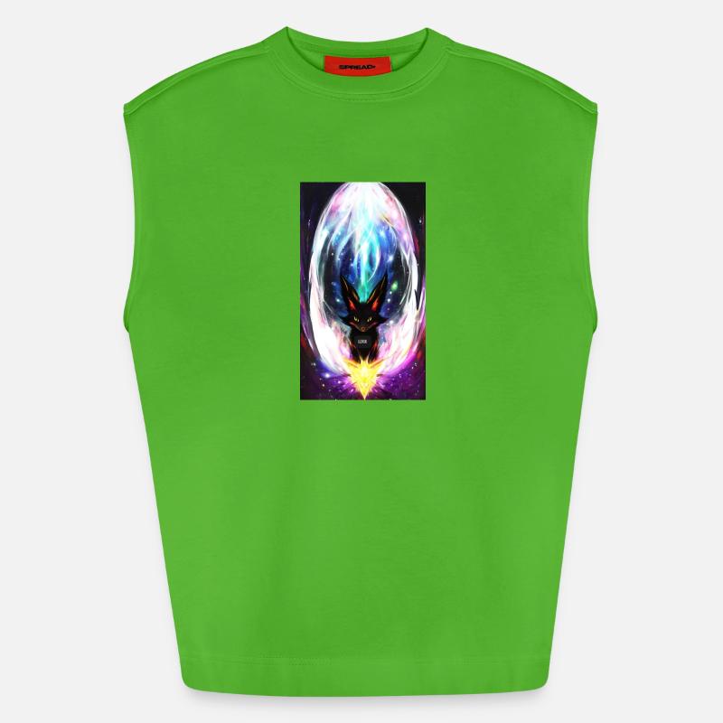 Lightning Wolf - Heavyweight Oversized Organic Tank Top Made in EU - Apple Neon