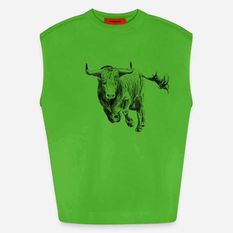 Bull - Heavyweight Oversized Organic Tank Top Made in EU - Apple Neon