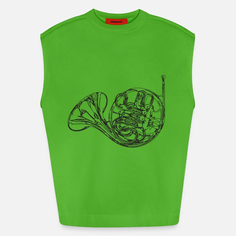 horn - Heavyweight Oversized Organic Tank Top Made in EU - Apple Neon