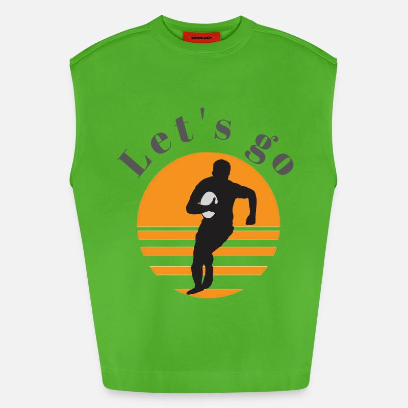 rugby - Heavyweight Oversized Organic Tank Top Made in EU - Apple Neon