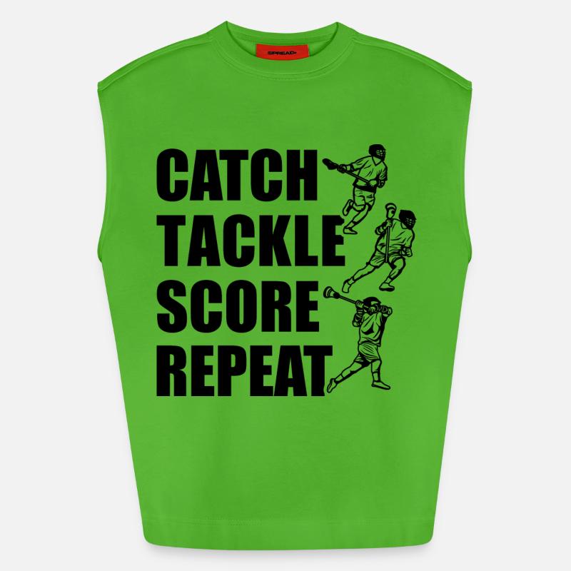 Attraper, plaquer, pointer, répéter - Débardeur bio épais oversize fabriqué en UE - Apple Neon