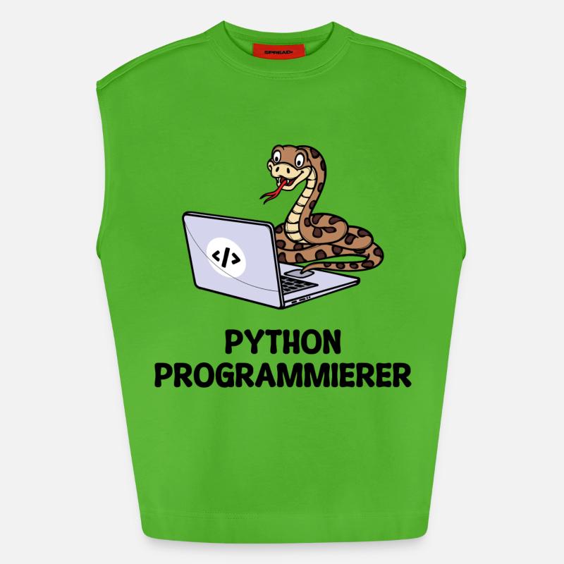 Programmierer Computer Code Developer Statement - Heavyweight Oversized Organic Tank Top Made in EU - Apple Neon