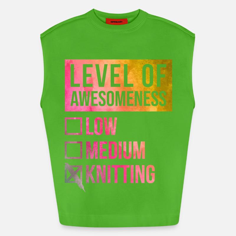 Knitting - Heavyweight Oversized Organic Tank Top Made in EU - Apple Neon