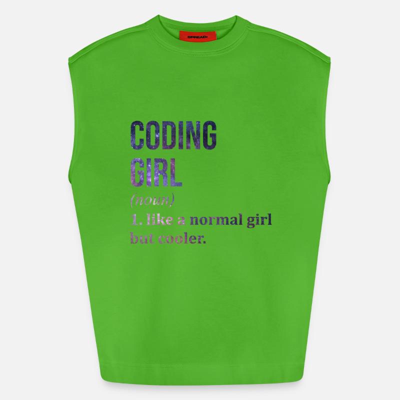 Codierung Codierung Codierung - Heavyweight Oversized Organic Tank Top Made in EU - Apple Neon