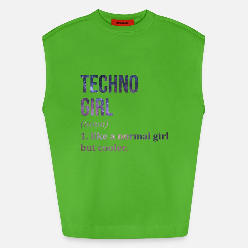Techno Techno Techno - Heavyweight Oversized Organic Tank Top Made in EU - Apple Neon