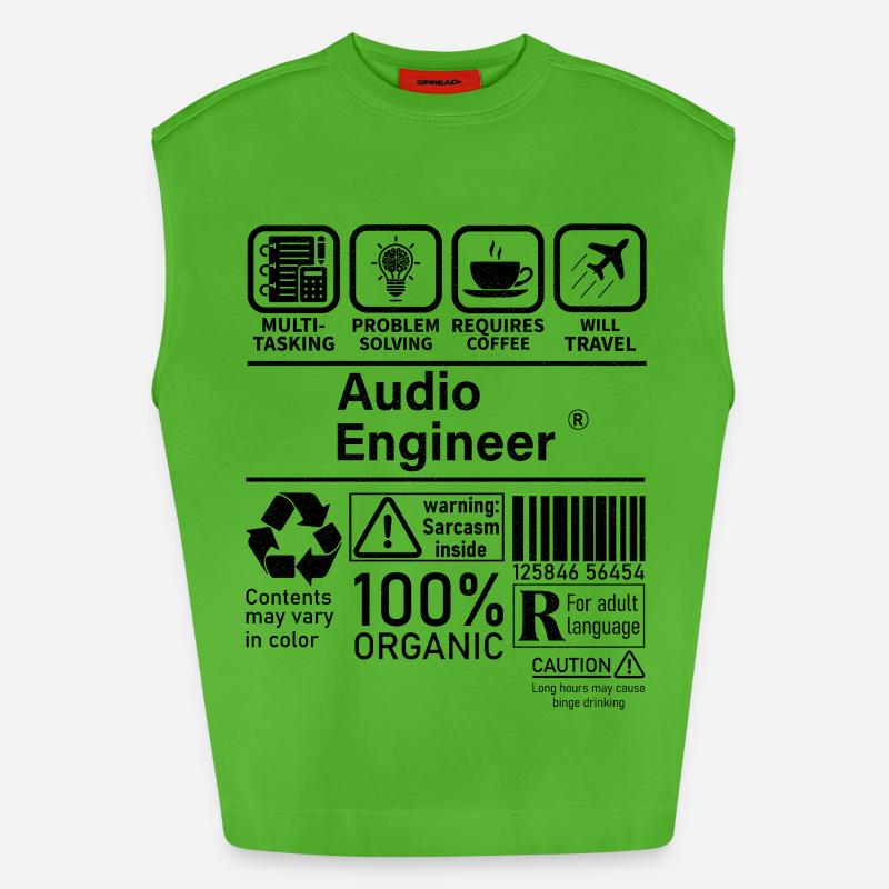 Audio Engineer multi tasking problem solving - Heavyweight Oversized Organic Tank Top Made in EU - Apple Neon