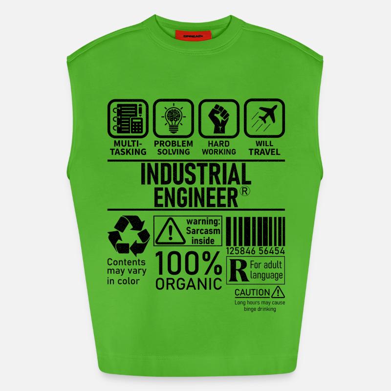 Industrial Engineer multi tasking problem solving - Heavyweight Oversized Organic Tank Top Made in EU - Apple Neon