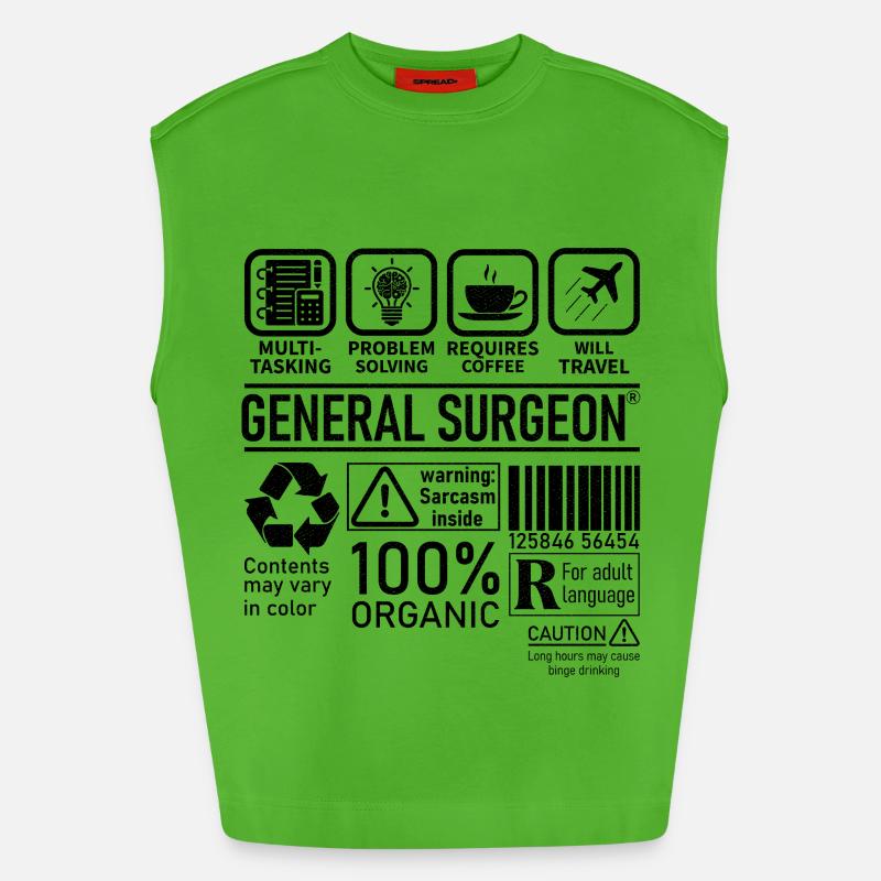 General Surgeon multi tasking problem solving - Heavyweight Oversized Organic Tank Top Made in EU - Apple Neon