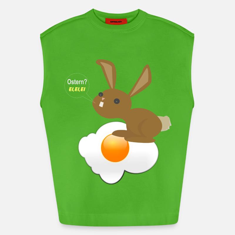Bunny Easter Egg Egg Egg - Heavyweight Oversized Organic Tank Top Made in EU - Apple Neon