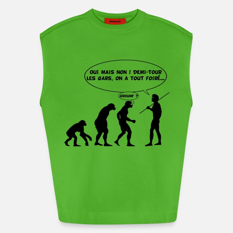 Evolution error (black) - Heavyweight Oversized Organic Tank Top Made in EU - Apple Neon