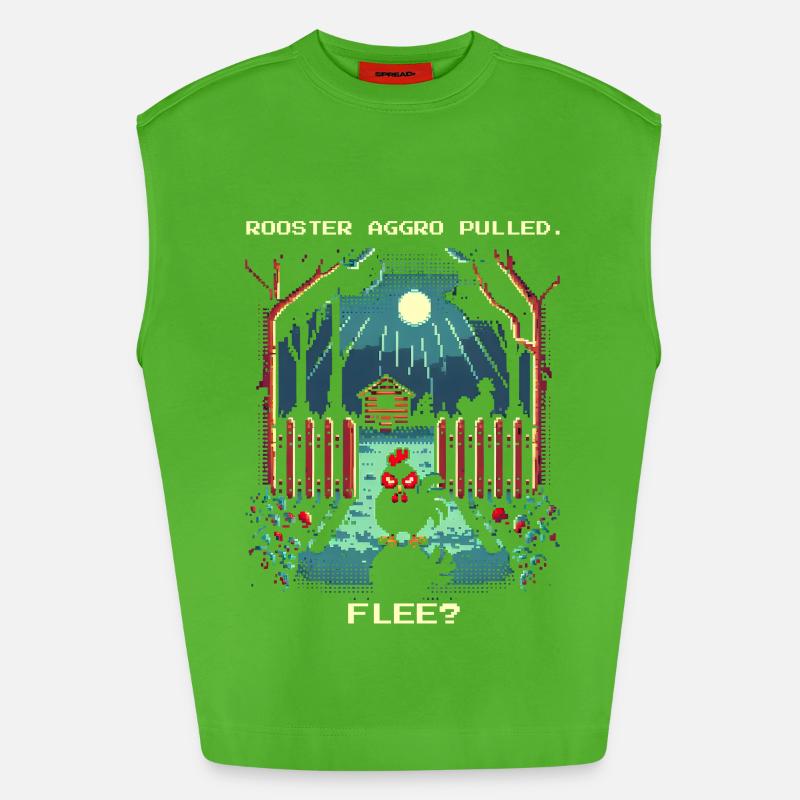 Aggro Pulled | Activate flight? - Heavyweight Oversized Organic Tank Top Made in EU - Apple Neon