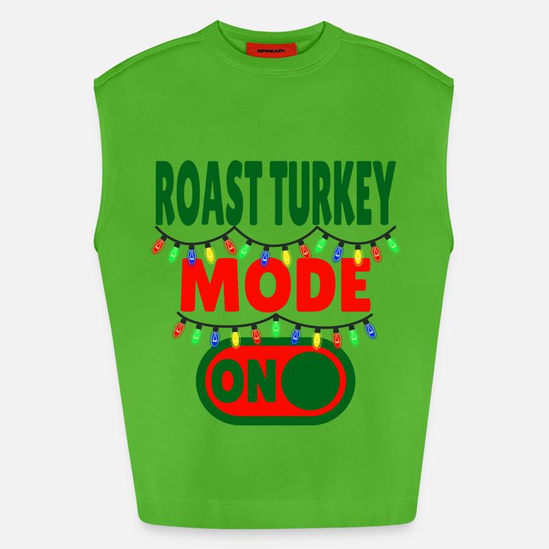 Roast Turkey Mode ON - Heavyweight Oversized Organic Tank Top Made in EU - Apple Neon