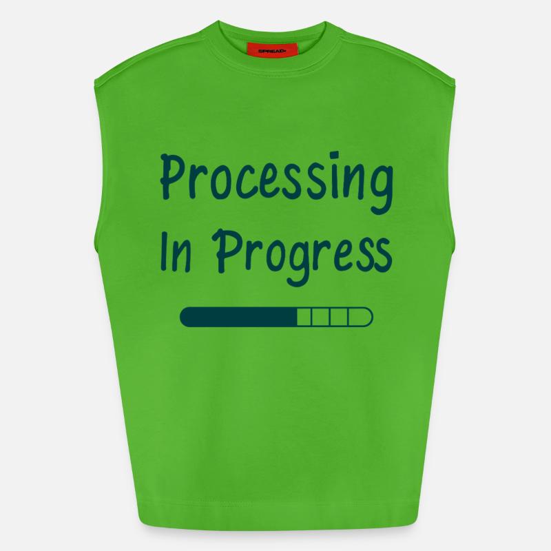 Processing In Progress Loading Bar Statement - Heavyweight Oversized Organic Tank Top Made in EU - Apple Neon
